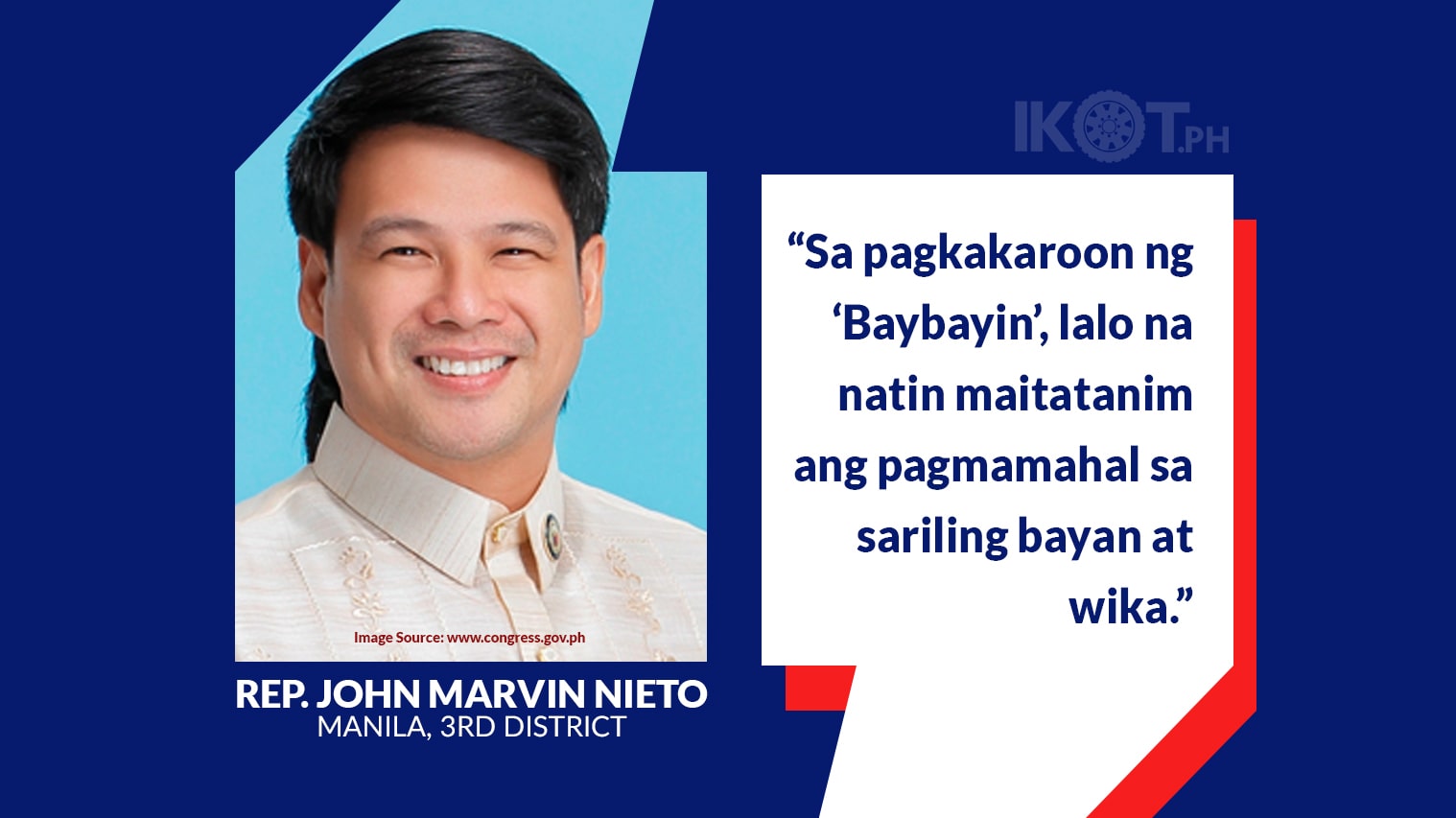 BAYBAYIN BILL GETS HOUSE OK – NIETO — IKOT.PH