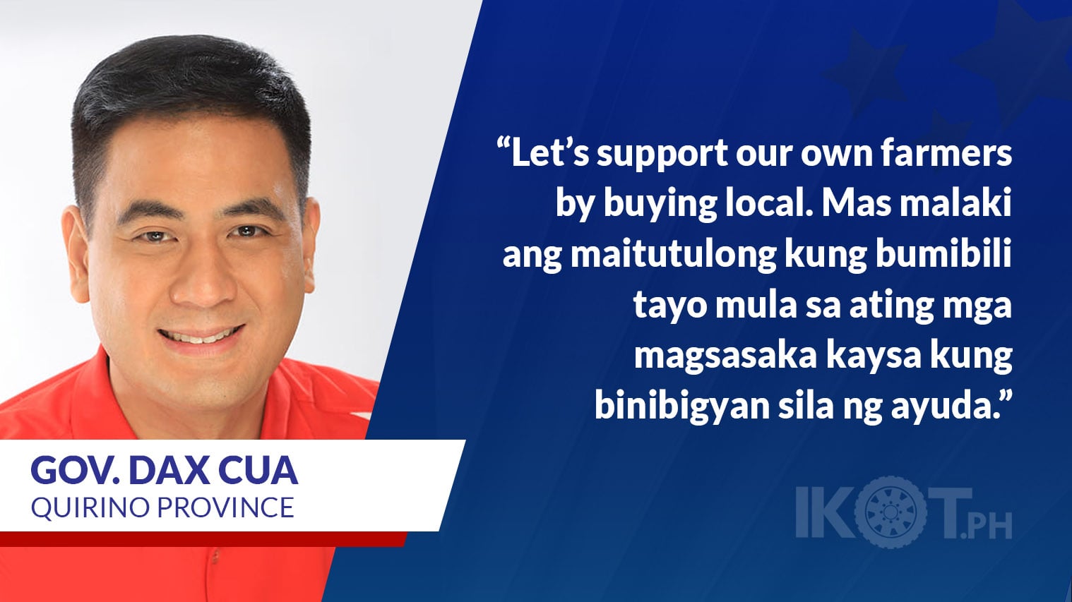 CUA TO LGUS: BUY RICE, PRODUCE FROM LOCAL FARMERS — IKOTPH