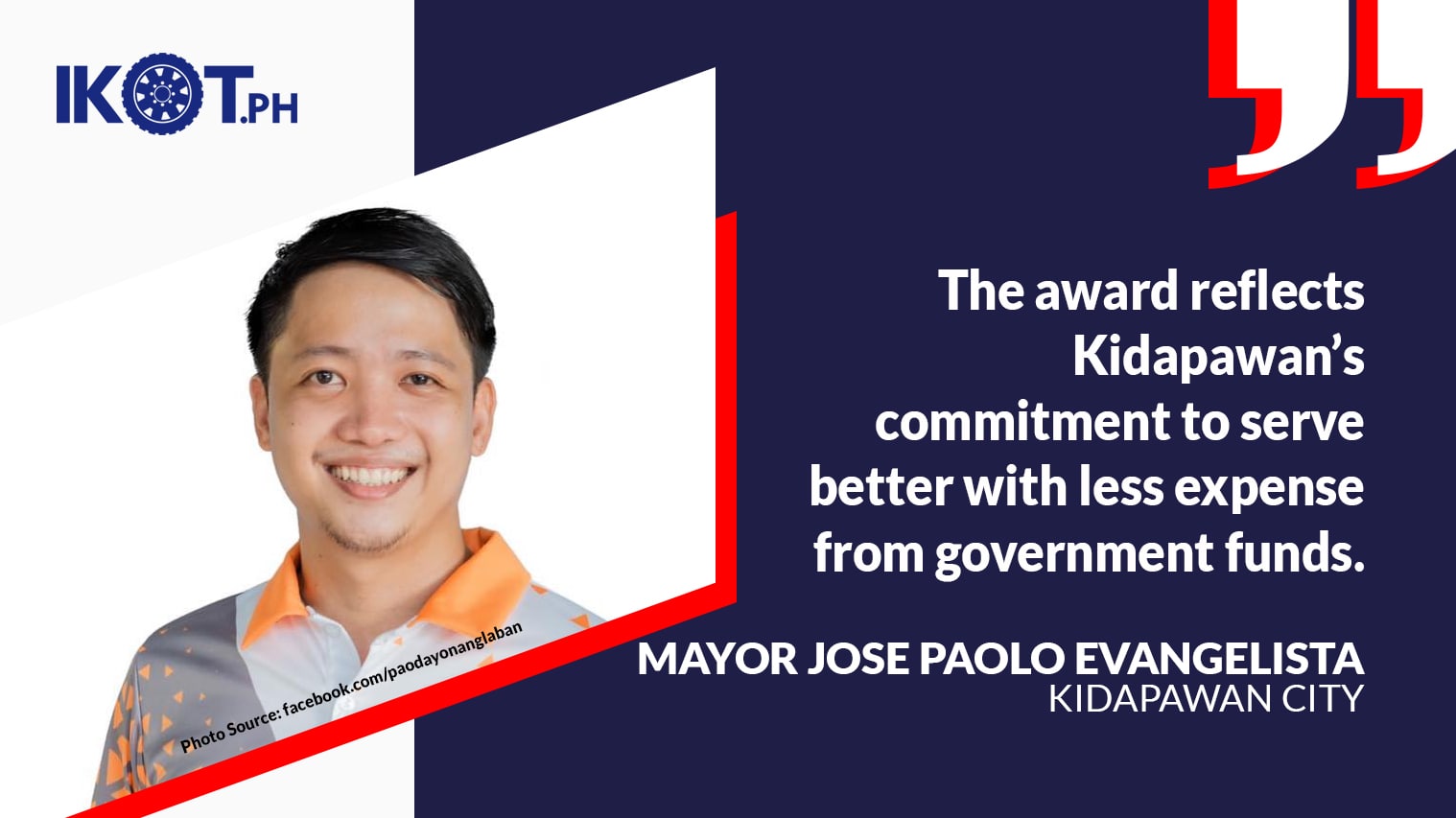 KIDAPAWAN CITY BAGS DOE ENERGY EFFICIENCY AWARD — IKOT.PH