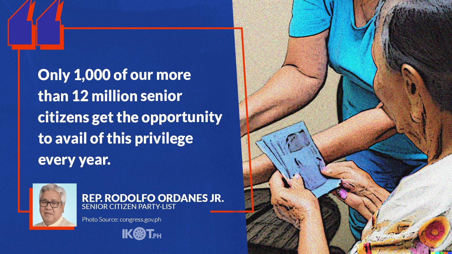 EXPANDED CASH GIFT FOR CENTENARIANS URGED IKOT PH