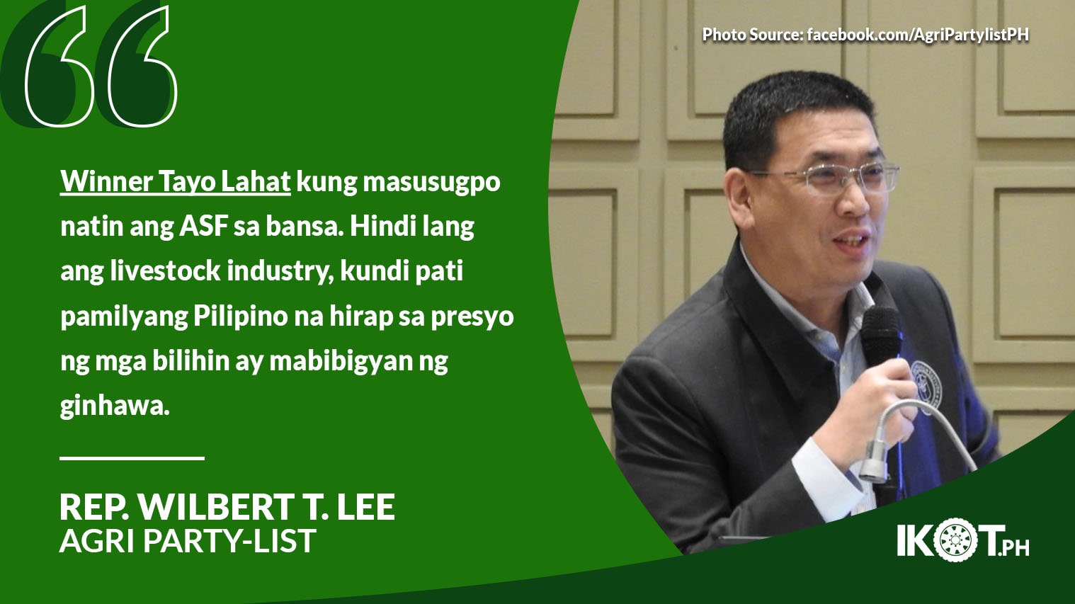 AGRI PARTY-LIST TO GOVT: SECURE ASF VAX ASAP — IKOT.PH