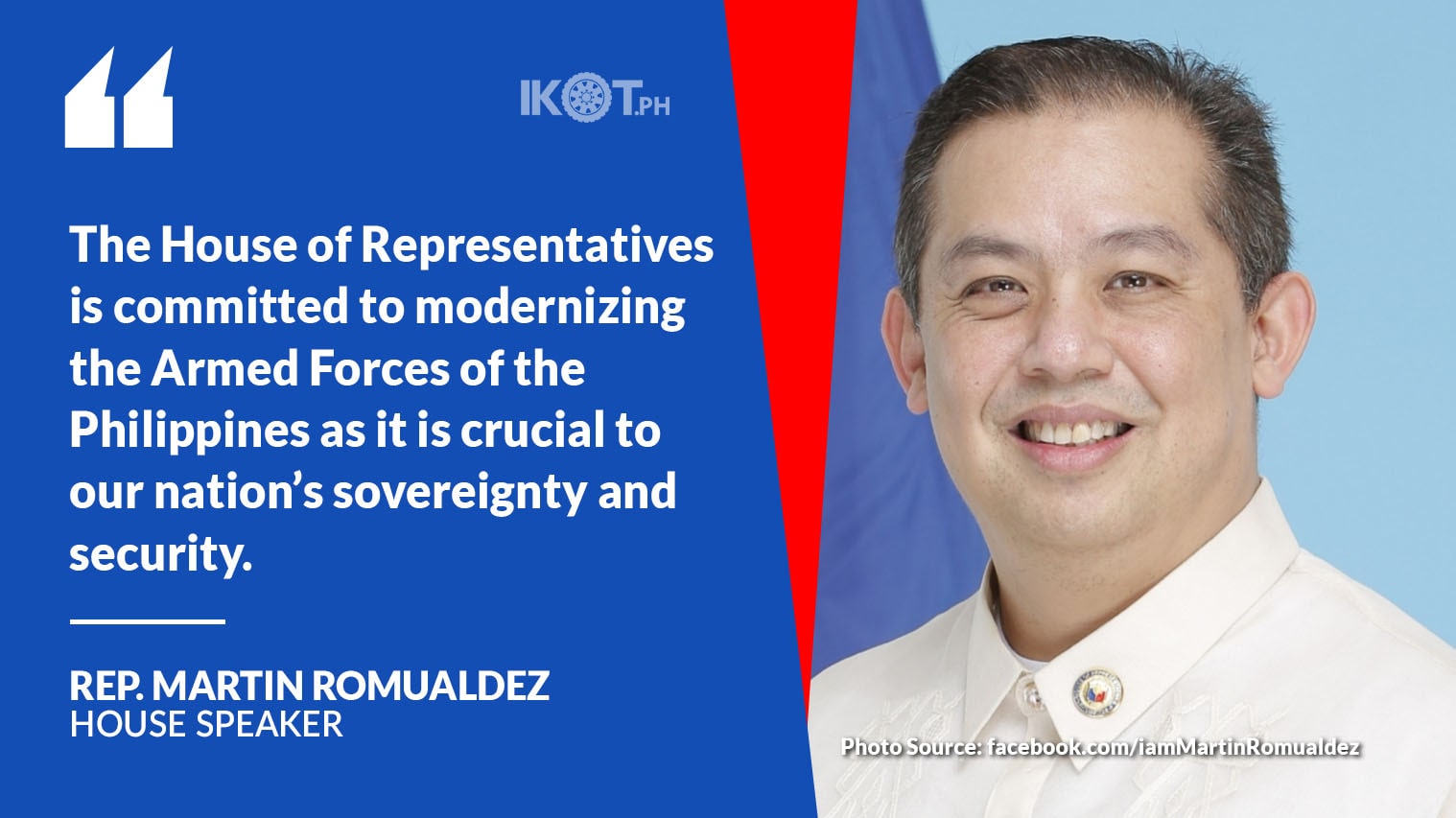 PEACE, STABILITY WITH MODERN AFP, SAYS ROMUALDEZ — IKOT.PH