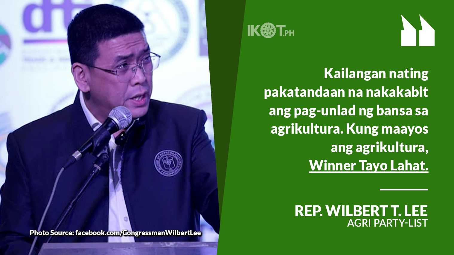 AGRI PARTY-LIST TO GOVT: CONTINUE AGRI INVESTMENT — IKOT.PH