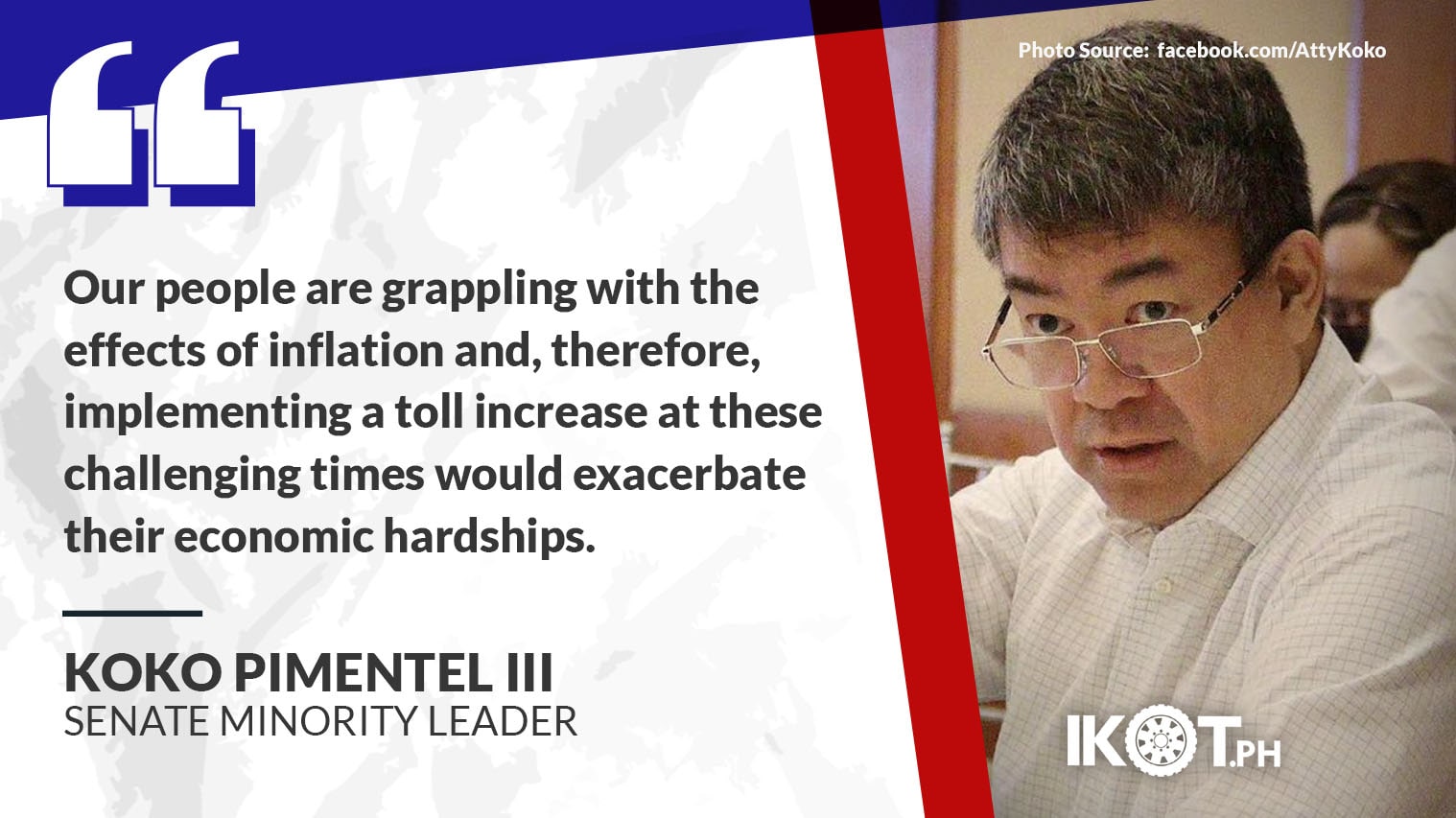 PIMENTEL TO TRB, NLEX CORP: SUSPEND TOLL NLEX HIKE — IKOT.PH