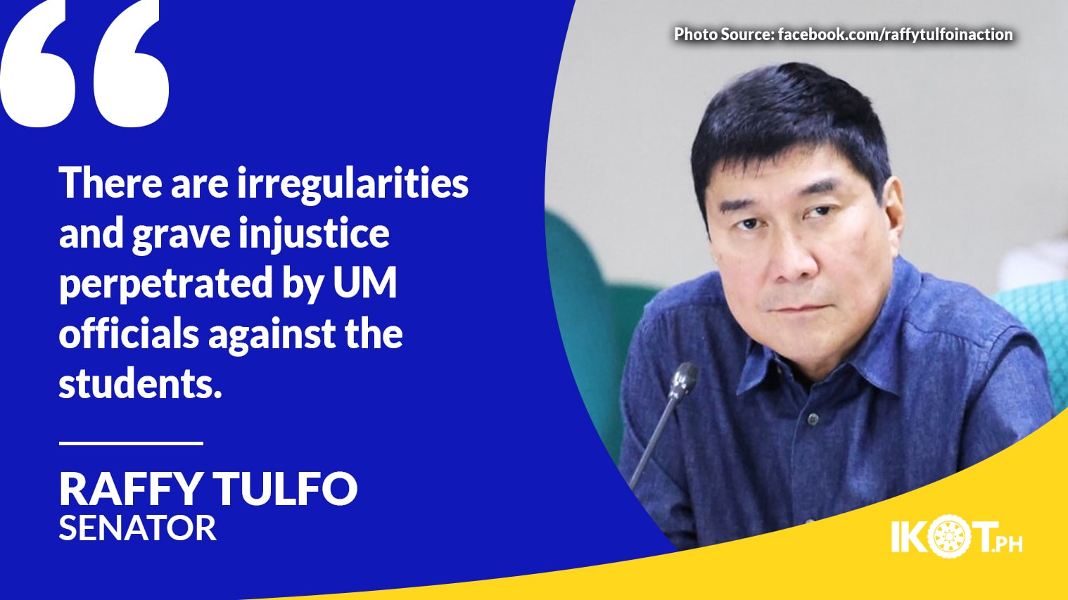 TULFO WANTS UNIVERSITY OF MANILA EXECS PROBED — IKOT.PH