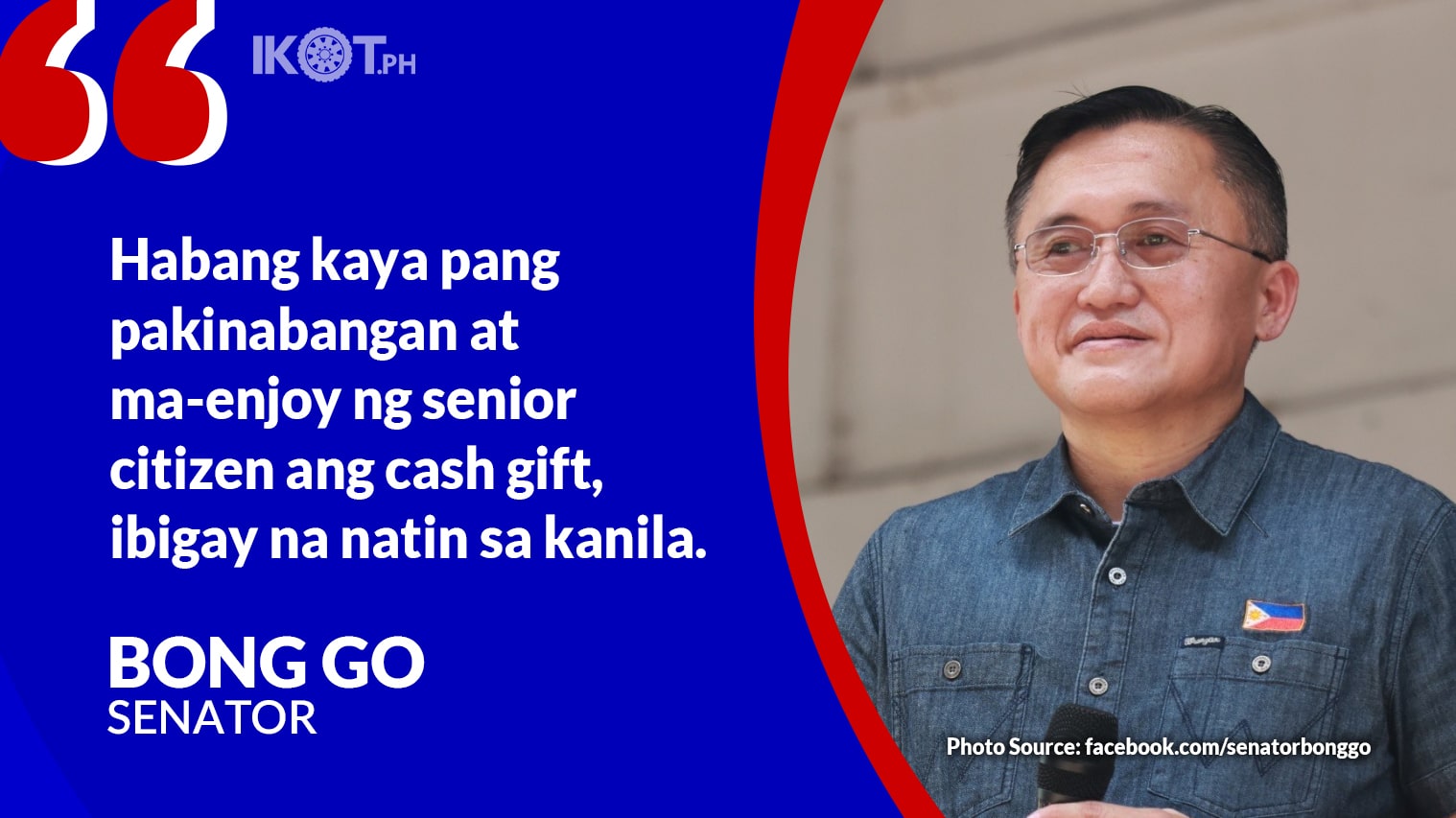 BONG GO GIVES AID TO QC SENIOR CITIZENS — IKOT.PH